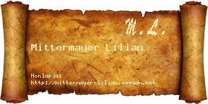 Mittermayer Lilian névjegykártya